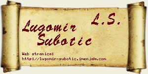 Lugomir Subotić vizit kartica